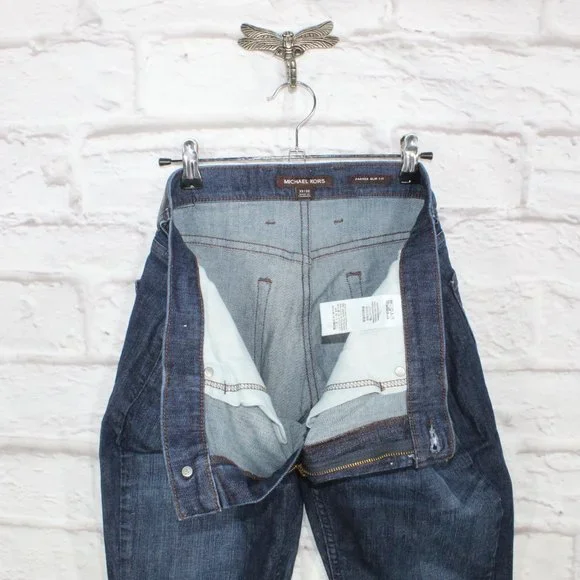 Michael Kors Blue Denim Slim Fit Medium Wash Parker Jeans Size 33 - Picture 7 of 10